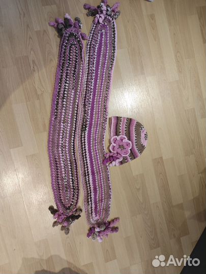 Комплект шапка и шарф для девочки