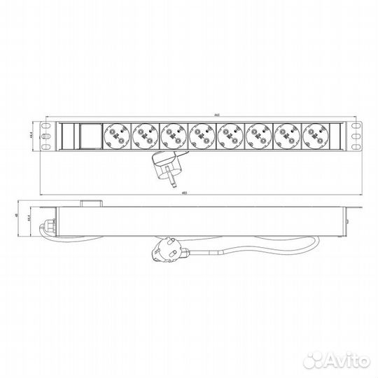SHZ19-8SH-S-2.5EU Блок розеток для 19