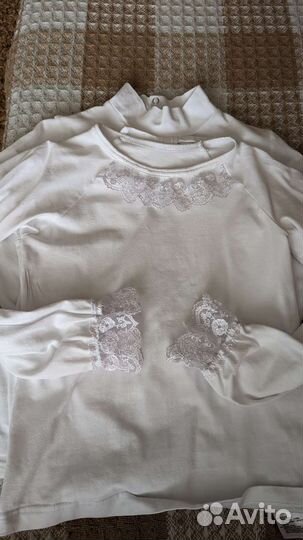 Школьное платье синее 128 и блузочки