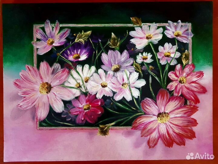 Картина маслом на холсте цветы