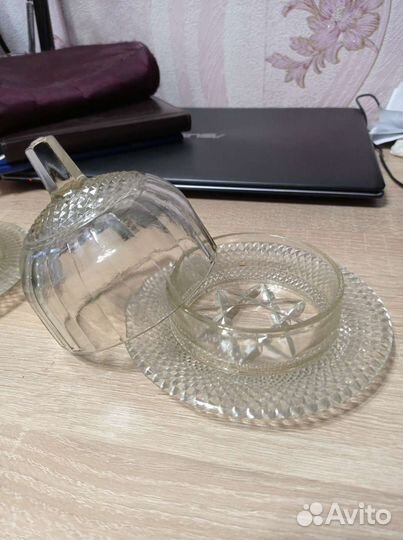 Масленка СССР стекло Фруктовница Ваза