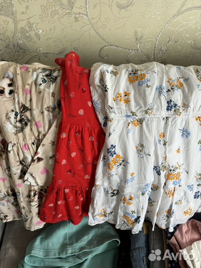 Платья джинсы,Одежда пакетом 116-122