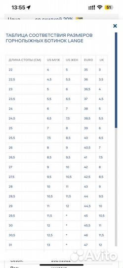 Горнолыжные ботинки детские 20.5