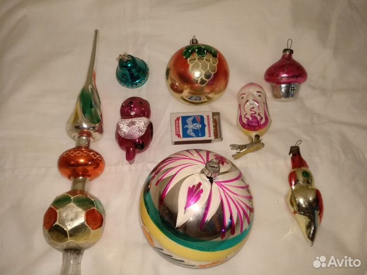 Много ёлочных украшений игрушки СССР