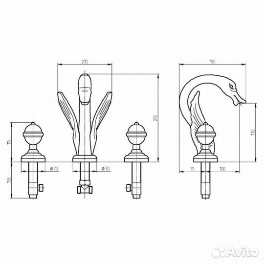 Смеситель для раковины Migliore Luxor 23085 золото