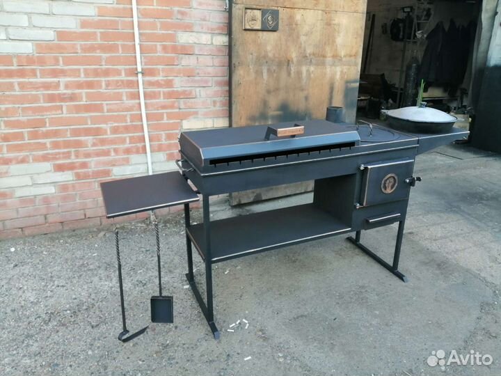 Мангал с печкой под казан