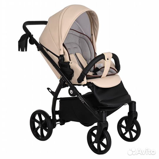 Коляска 3 в 1 Tutis Nanni Кожа 2023 бежевая