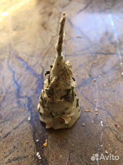 Свечи натуральный пчелиный воск с цветами яблони