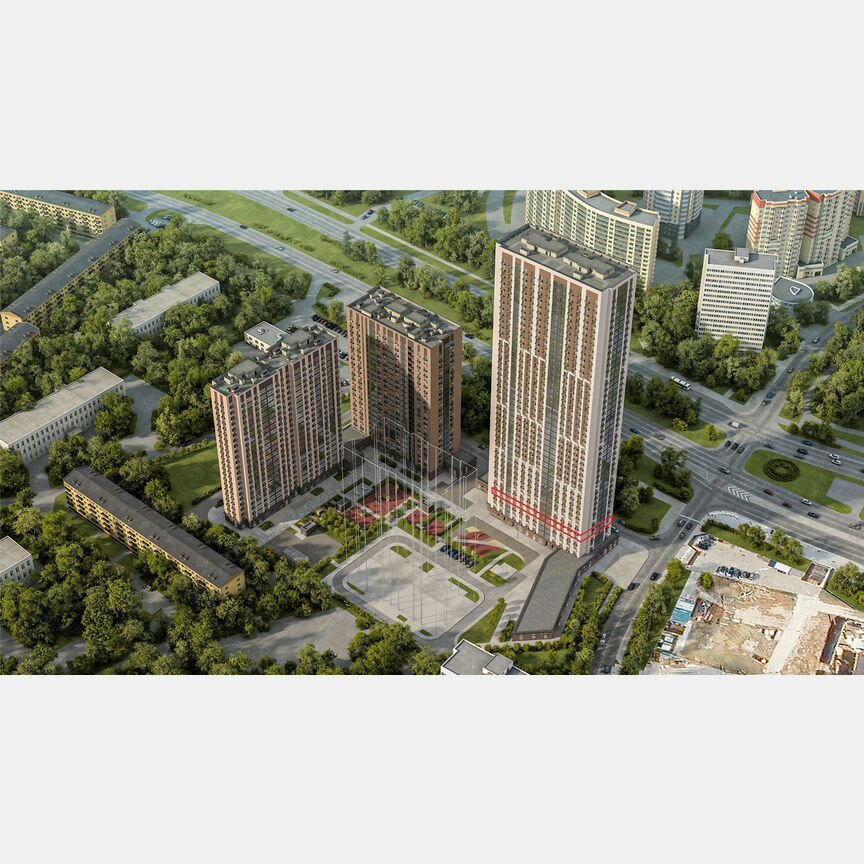 2-к. квартира, 63,6 м², 5/45 эт.