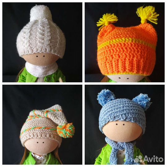 Шапочки для текстильных кукол