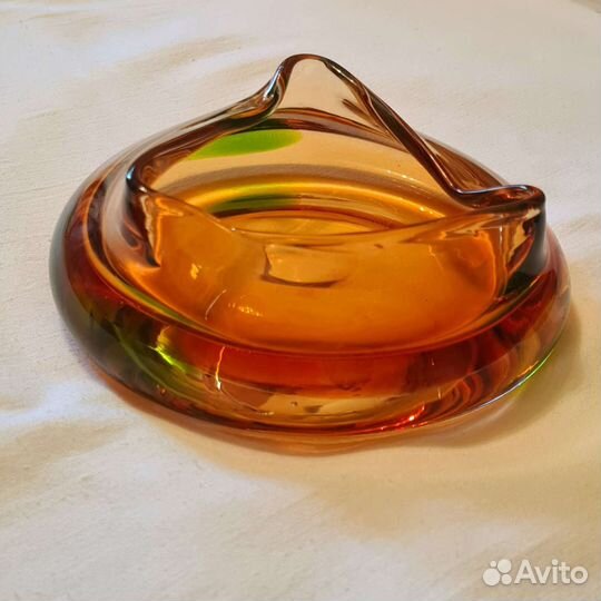 Пепельница, цветное стекло, Чехословакия, винтаж