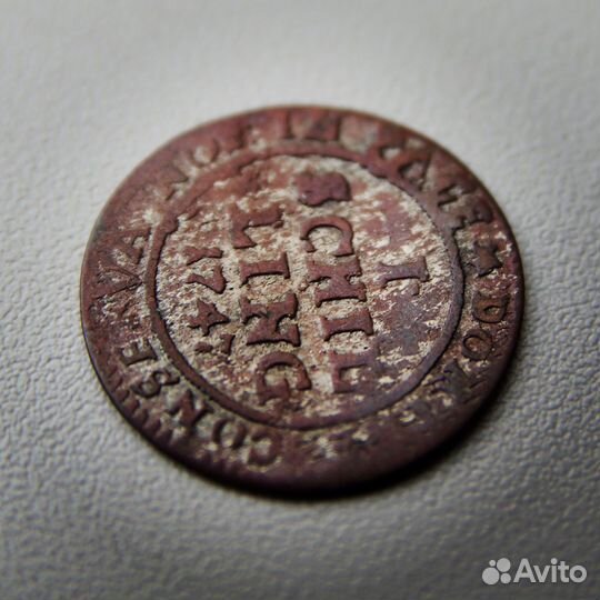 Швейцария Цюрих серебярный 1 шиллинг 1747 года