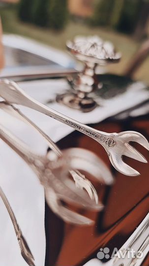 Серебряные щипцы для сахара