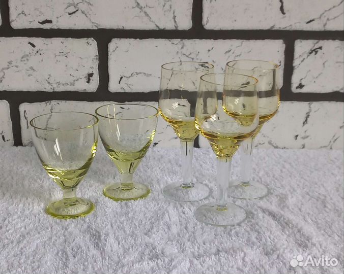 Рюмки фужеры, цветное стекло СССР