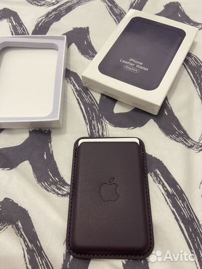 Apple magsafe leather wallet purple хорошая копия