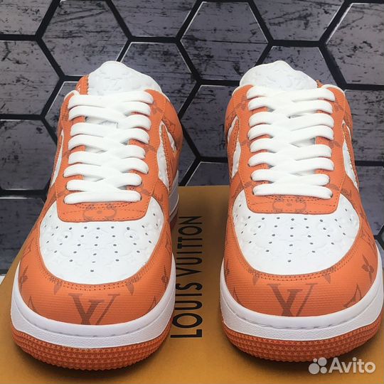 Louis Vuitton X Nike Air Force 1 Low White Orange