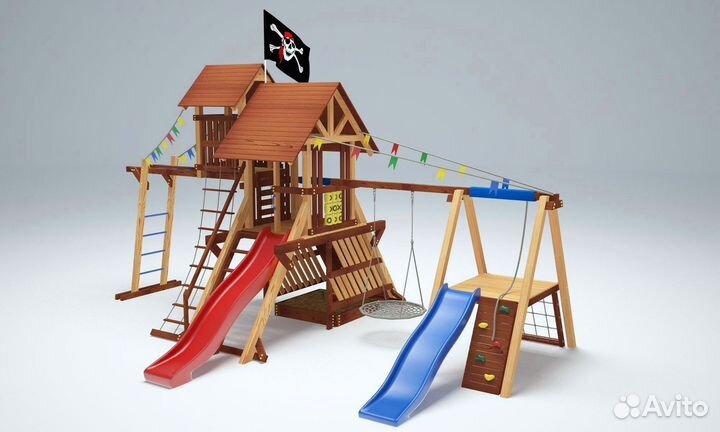 Детский комплекс песочница горка качели доставка
