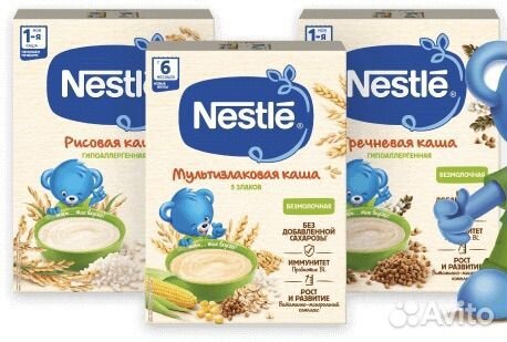 Безмолочные каши нестле