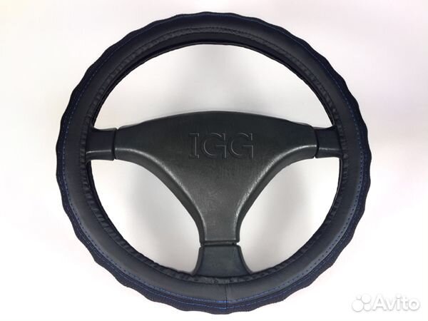 Оплетка для руля Бизон M(37-38см) экокожа черный