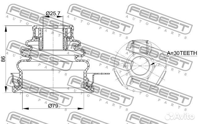 Шрус внутренний левый ремонтный комплект