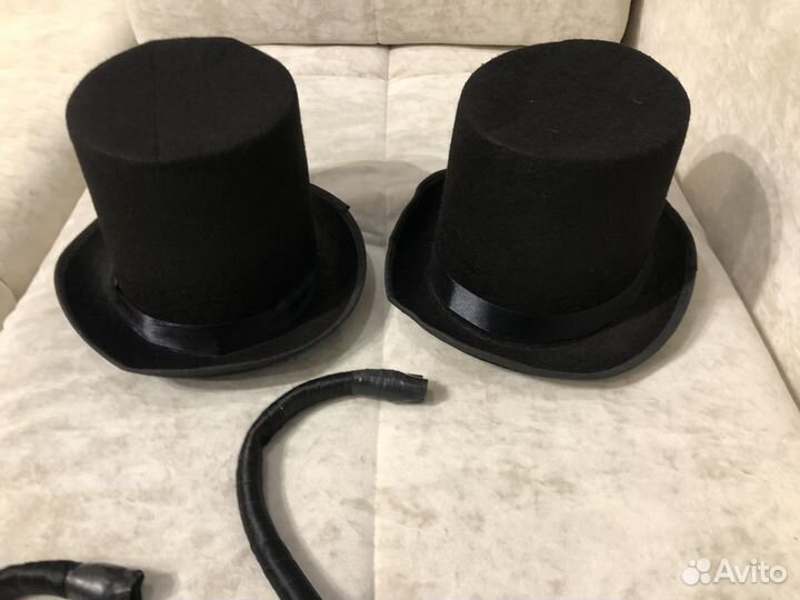 Шляпа фетровая цилиндр и трость