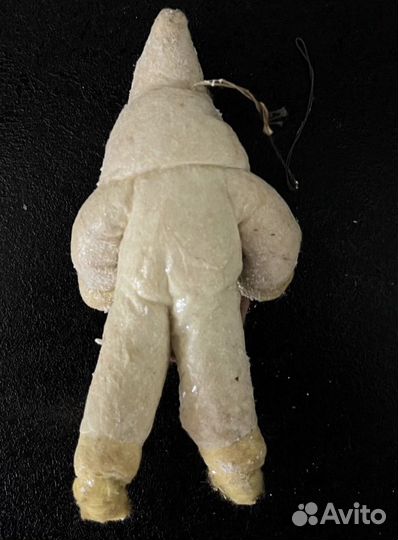 Советская ватная елочная игрушка клоун с обручем