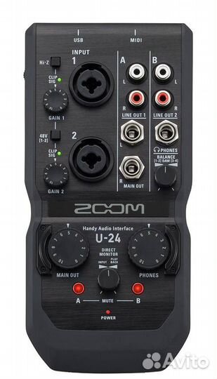 Ручной аудиоинтерфейс Zoom U-24