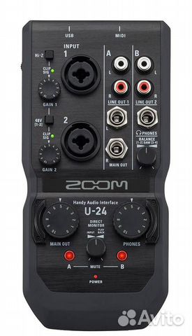 Ручной аудиоинтерфейс Zoom U-24