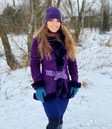 Шуба фиолетовая