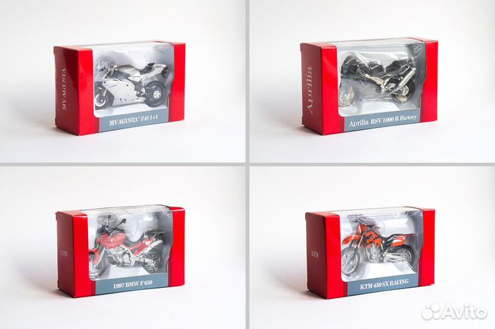 Модели мотоциклов коллекционные 1:18, 24 штуки