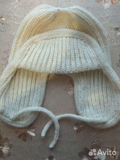 Шапка ушанка женская вязаная