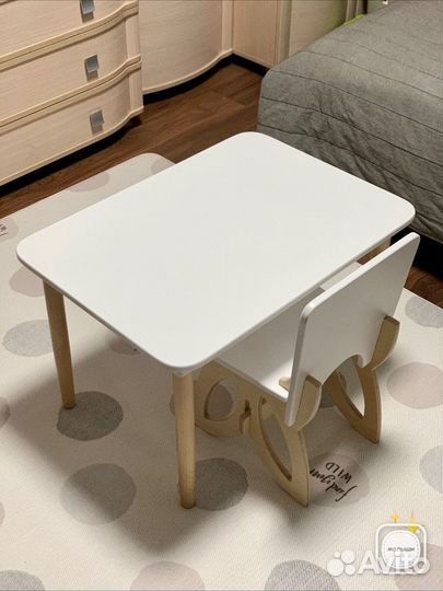 Детский стол и стул новый из дерева
