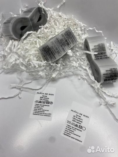 Бирки на одежду, составники, лента с логотипом