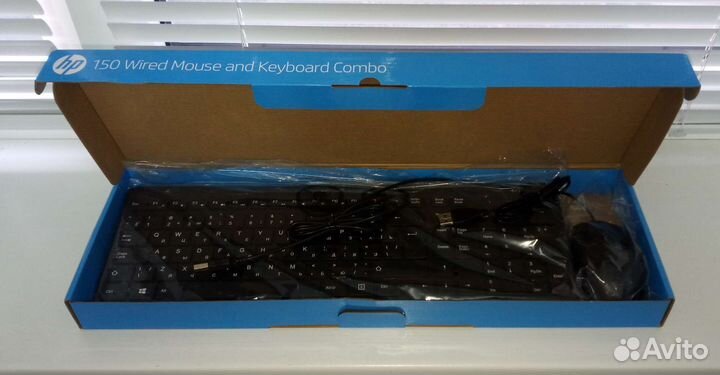 Новые проводные клавиатура + мышь HP 150 Wired