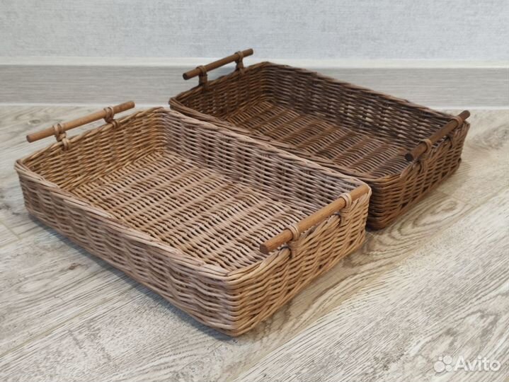 Поднос с ручками плетёный из эколозы