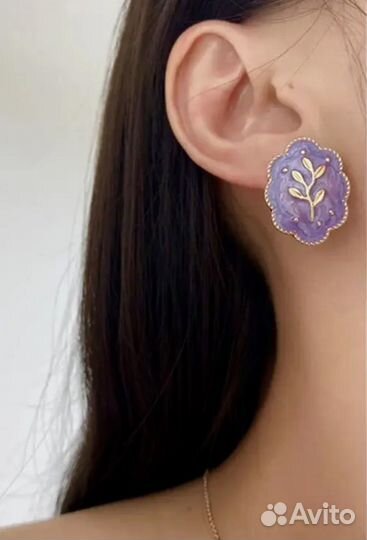 Серьги -пусеты (эмаль)