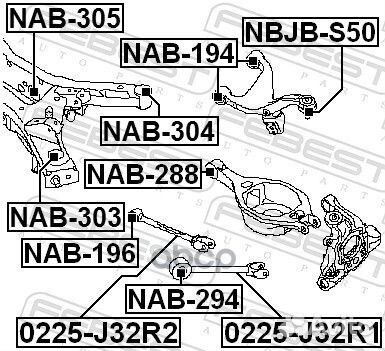 Cайленблок задней балки Nissan