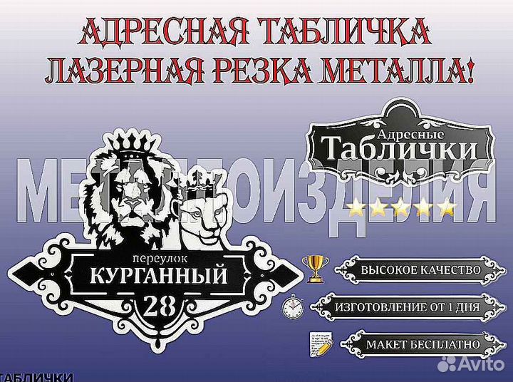 Красивая табличка с адресом