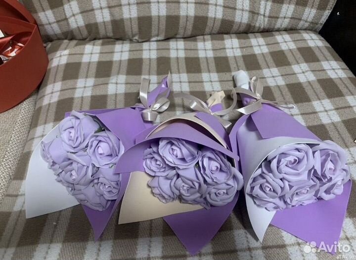 Букет из мыльных роз