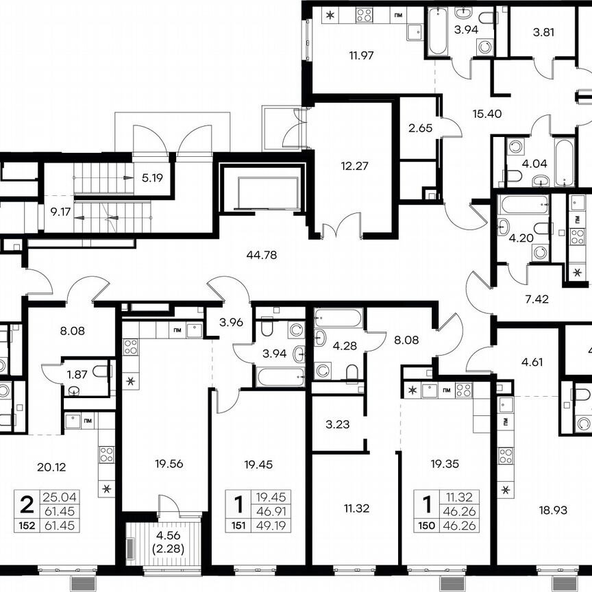 2-к. квартира, 80,9 м², 2/9 эт.