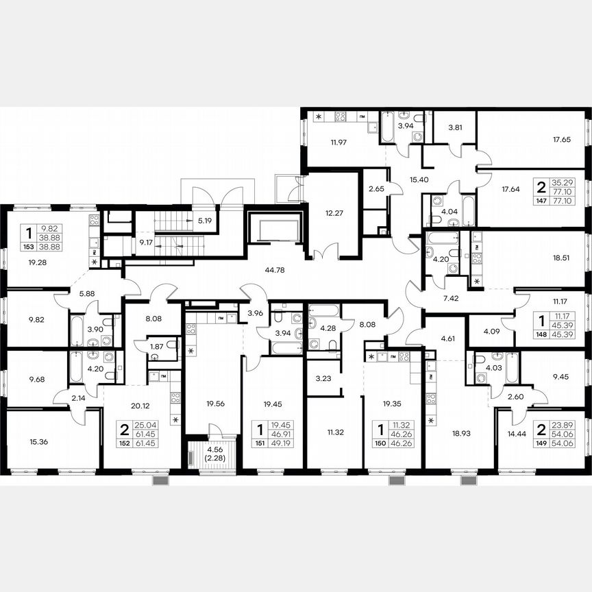 2-к. квартира, 80,9 м², 2/9 эт.