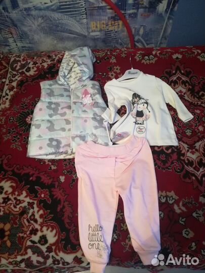 Детская одежда для девочек(жилетка+кофта+штаны)