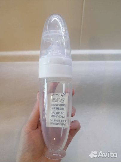 Бутылочка силиконовая с ложечкой Новая 90мл