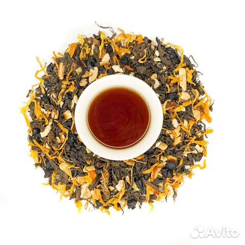 Чай Пуэр Шу Сочный мандарин, рассыпной листовой