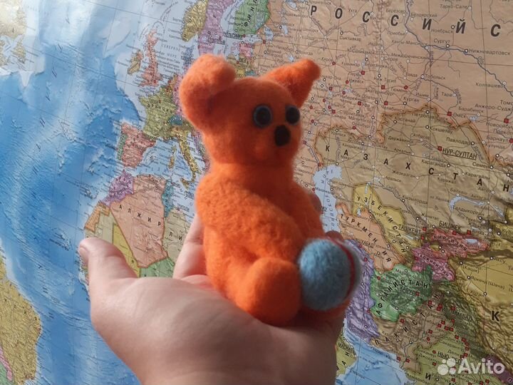 Валяный из шерсти пёсик Мягкая игрушка собака