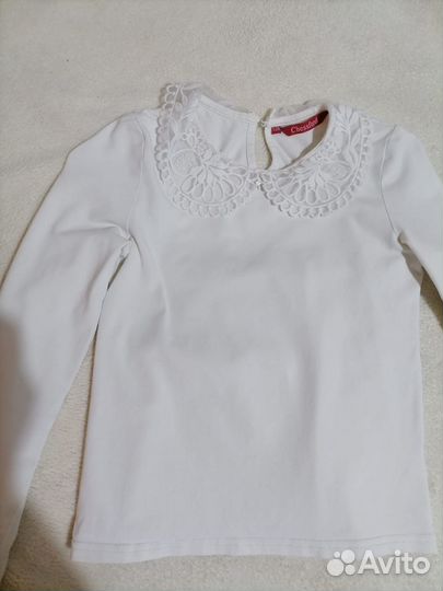 Школьная блузка с длинным рукавом 128