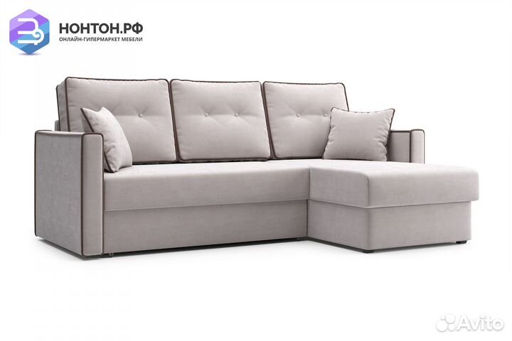 Диван угловой дельфин Леон бежевый