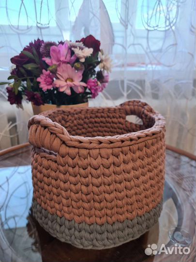 Корзины, органайзеры из трикотажной пряжи