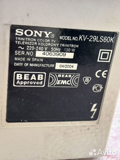 Телевизор Sony trinitron KV-29LS60K