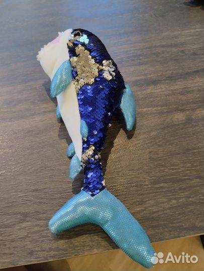 Плюшевая акула пайетки